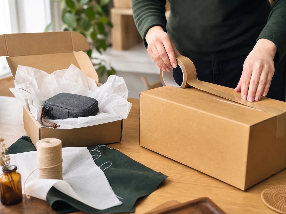 A recovered personal item being packed for courier pickup